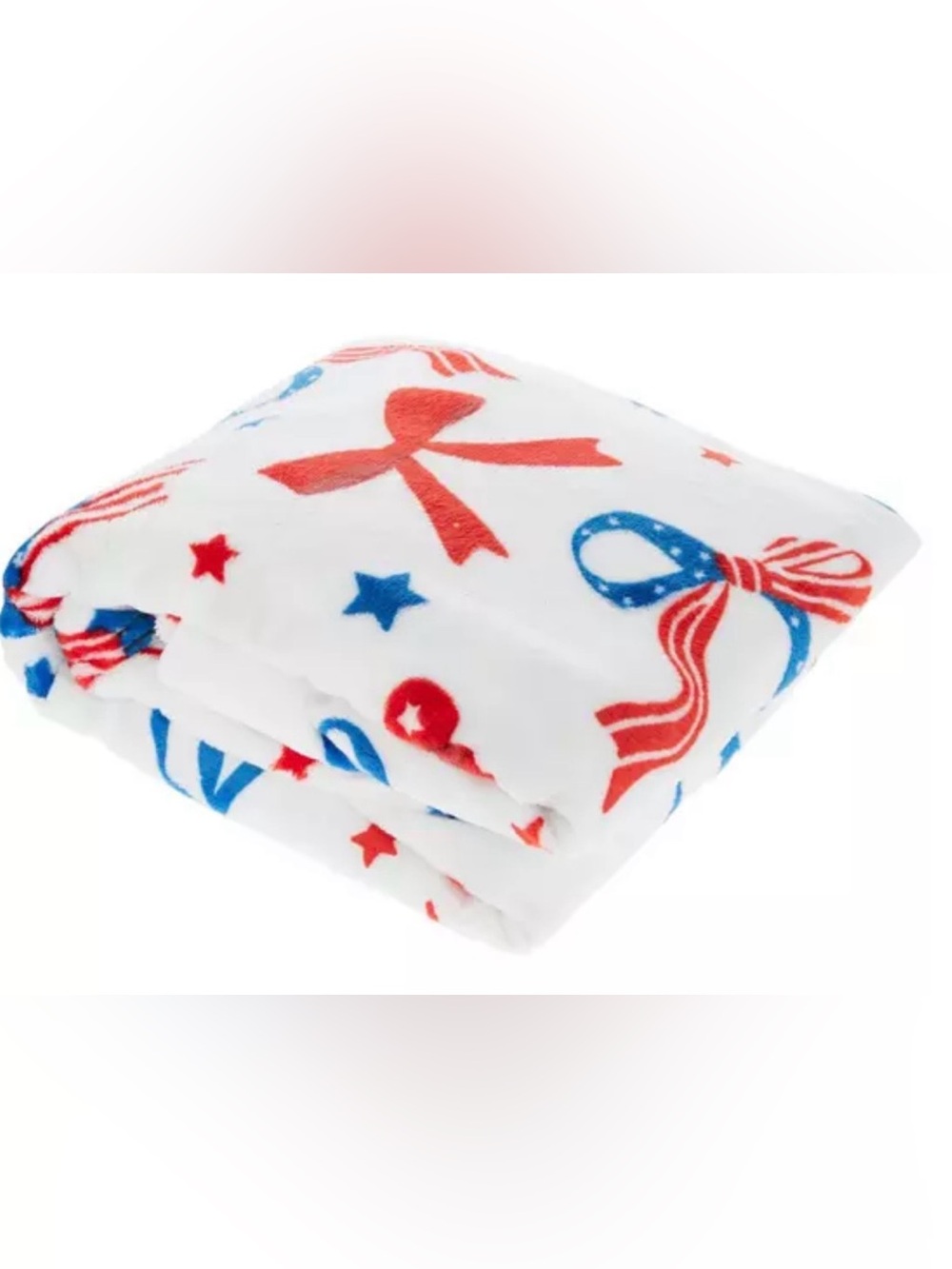 Source Unknown Red & Blue Star and Bow Print Throw Blanket